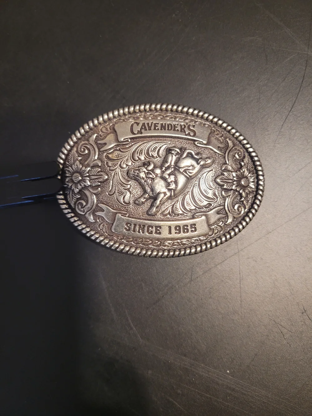 Cavender's Kids Silver Western Buckle - Rodeo Design